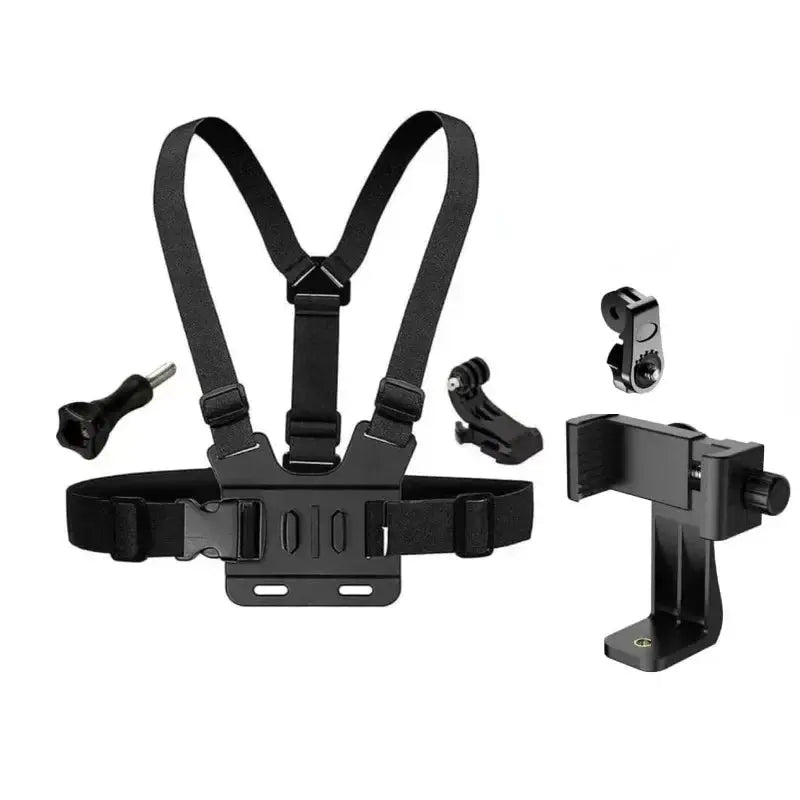 1 PC Adjustable Phone Clip Holder With Chest Strap Fixation Bracket for Sport Camera Mobile Phone Camera Black Holder Accessory Cloud Core