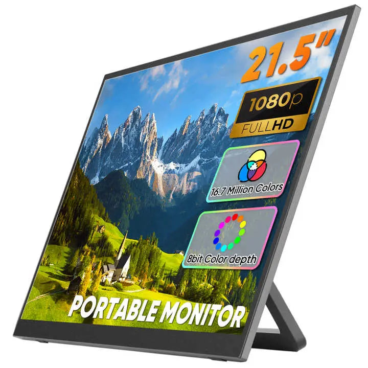 21.5 inch 1080P FHD IPS LCD Monitor Portable Gaming Laptop Display Type-C Double Screen External Monitor Extender Monitor Cloud Core
