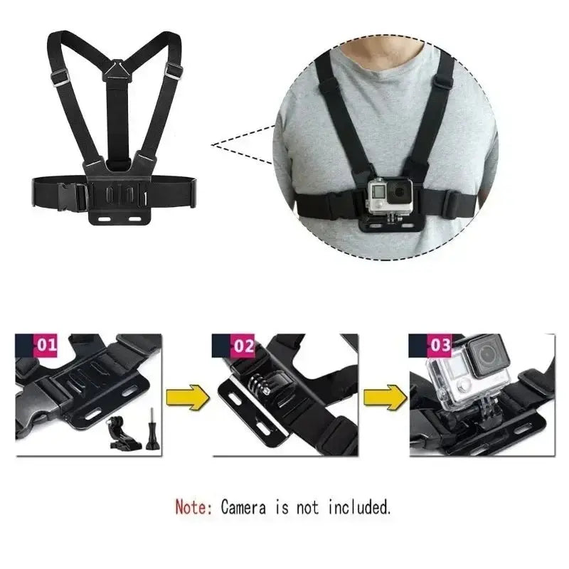 1 PC Adjustable Phone Clip Holder With Chest Strap Fixation Bracket for Sport Camera Mobile Phone Camera Black Holder Accessory Cloud Core