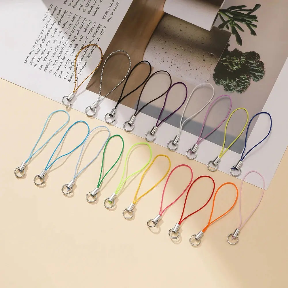 20/50Pcs Polyester Cord with Double Jump Ring Lanyard Rope for Keychain Crafts Handmade Phone Rope Toys DIY Jewelry Making Cloud Core