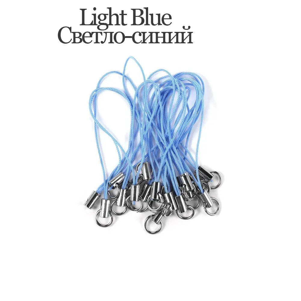 20/50Pcs Polyester Cord with Double Jump Ring Lanyard Rope for Keychain Crafts Handmade Phone Rope Toys DIY Jewelry Making Cloud Core