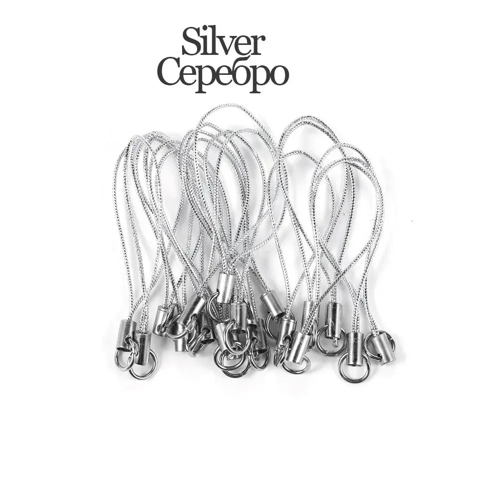 20/50Pcs Polyester Cord with Double Jump Ring Lanyard Rope for Keychain Crafts Handmade Phone Rope Toys DIY Jewelry Making Cloud Core