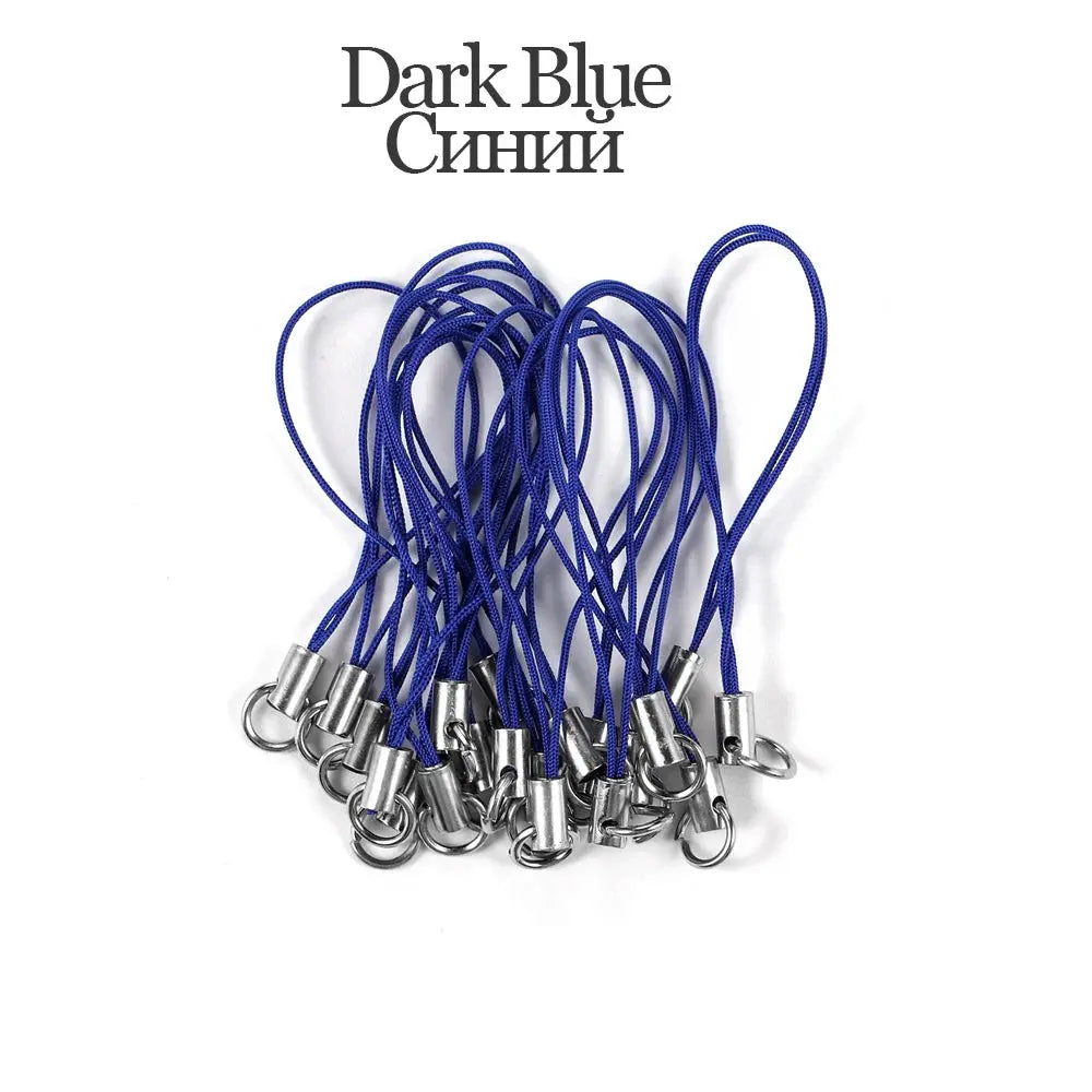 20/50Pcs Polyester Cord with Double Jump Ring Lanyard Rope for Keychain Crafts Handmade Phone Rope Toys DIY Jewelry Making Cloud Core
