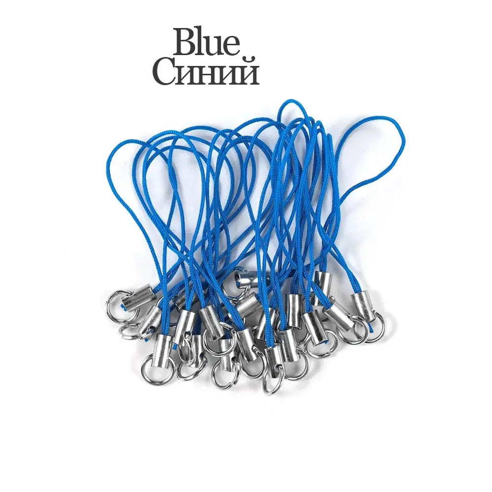 20/50Pcs Polyester Cord with Double Jump Ring Lanyard Rope for Keychain Crafts Handmade Phone Rope Toys DIY Jewelry Making Cloud Core