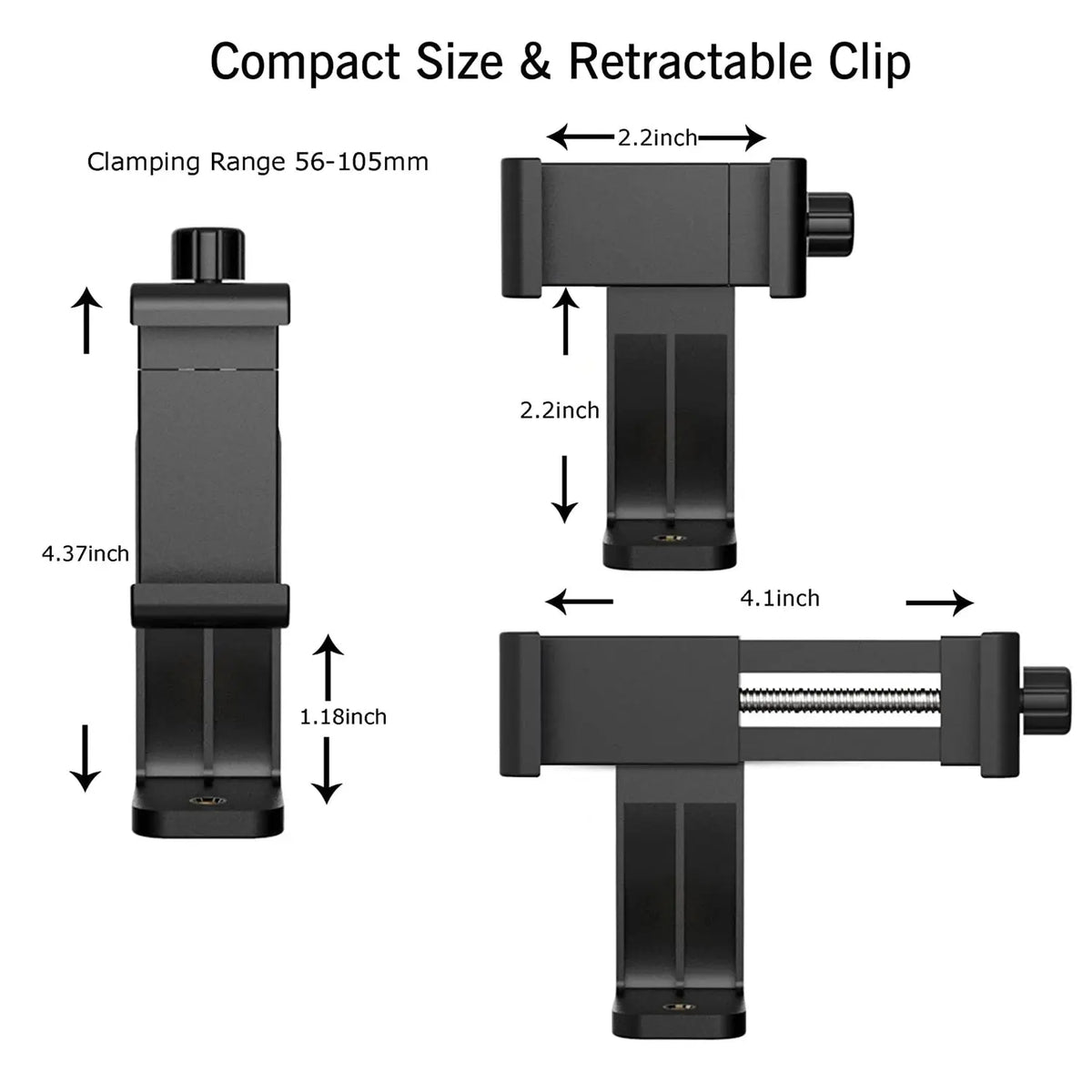 Adjustable Phone Clip Holder With Chest Strap Fixation Bracket for Sport Camera Mobile Phone Camera Black Holder Accessory