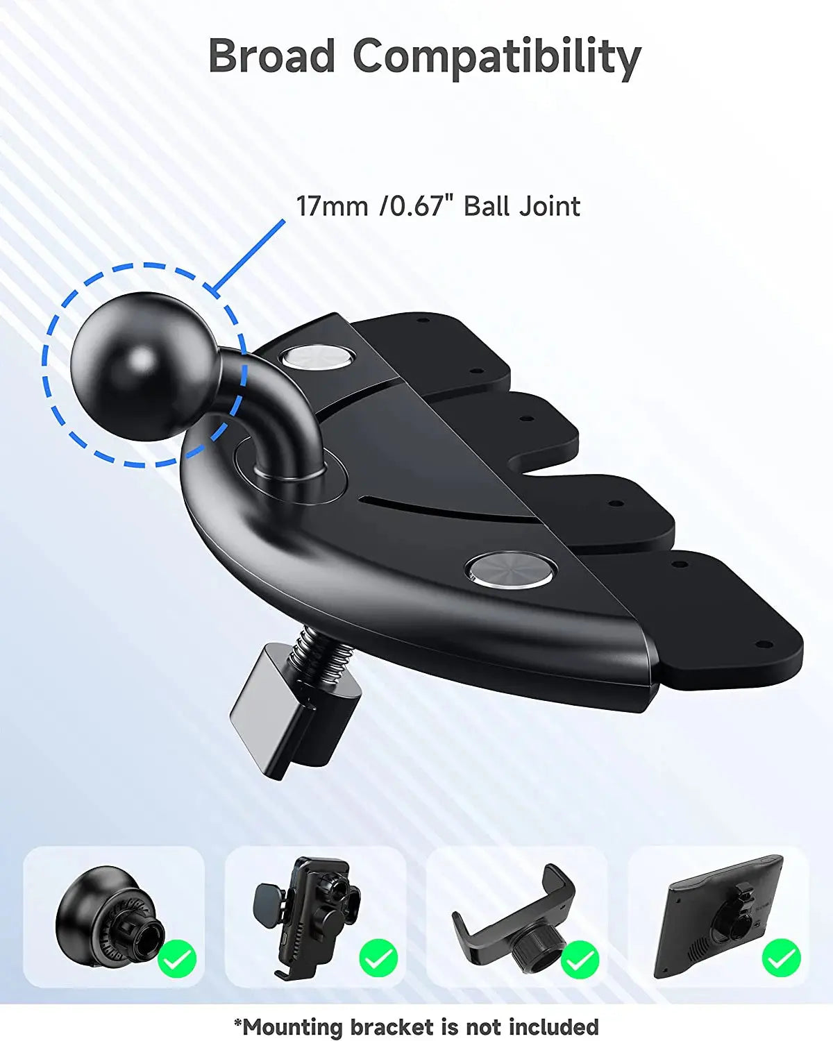 Car CD Slot Mobile Phone Holder Accessories 17mm Ball Head Base for Car CD Slot Mount for iPhone Samsung Xiaomi GPS Brackets Cloud Core