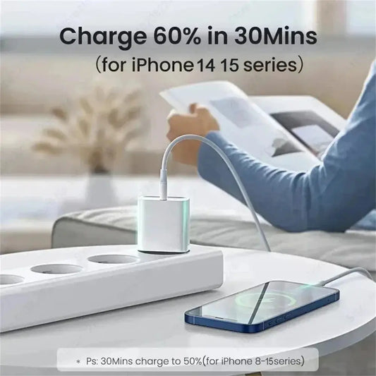 For Apple 40W For iPhone Charger USB Type C Fast Charger For iPhone 16 15 14 13 12 11 Pro Max Plus PD Charging Cable Accessories Cloud Core
