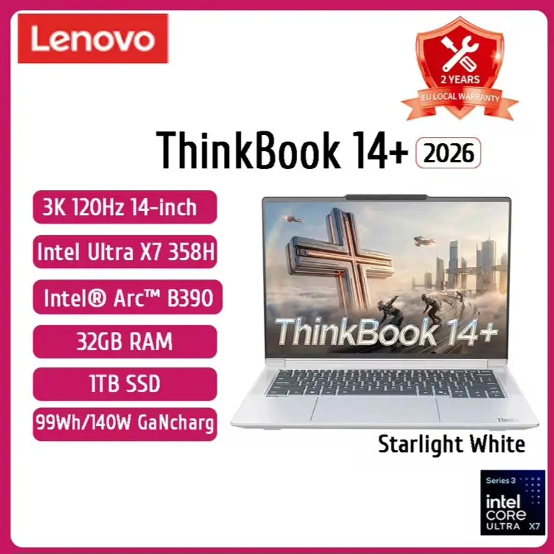 Lenovo ThinkBook 14+ 2026 Laptop – Core Ultra X7, 32GB RAM, 1TB SSD, 3K IPS
