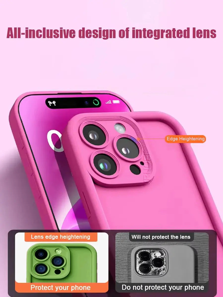 Thickened Shockproof Case for iPhone 17 16 15 14 13 12 11 Pro Max Pure Colour Cover for iPhone 17 Air 14 15 16 Plus Accessories Cloud Core