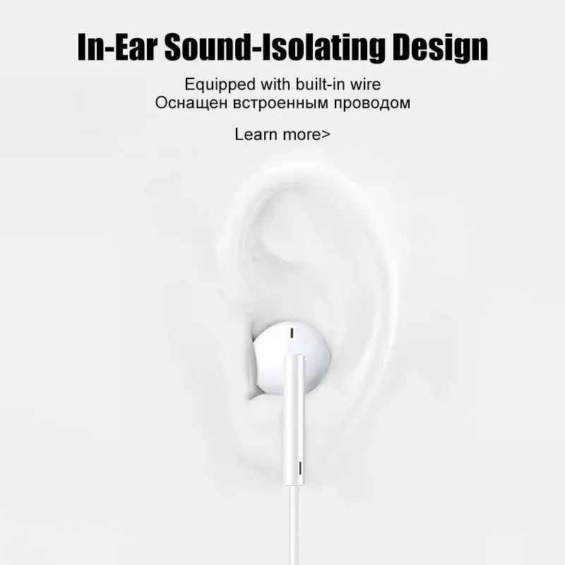 TypeC Earphones For iPhone 17 Air 16 15 14 13 12 11 Pro Max iPad Wired Earbuds 3.5mm Tablet Laptops Headphones Phone Accessories Cloud Core