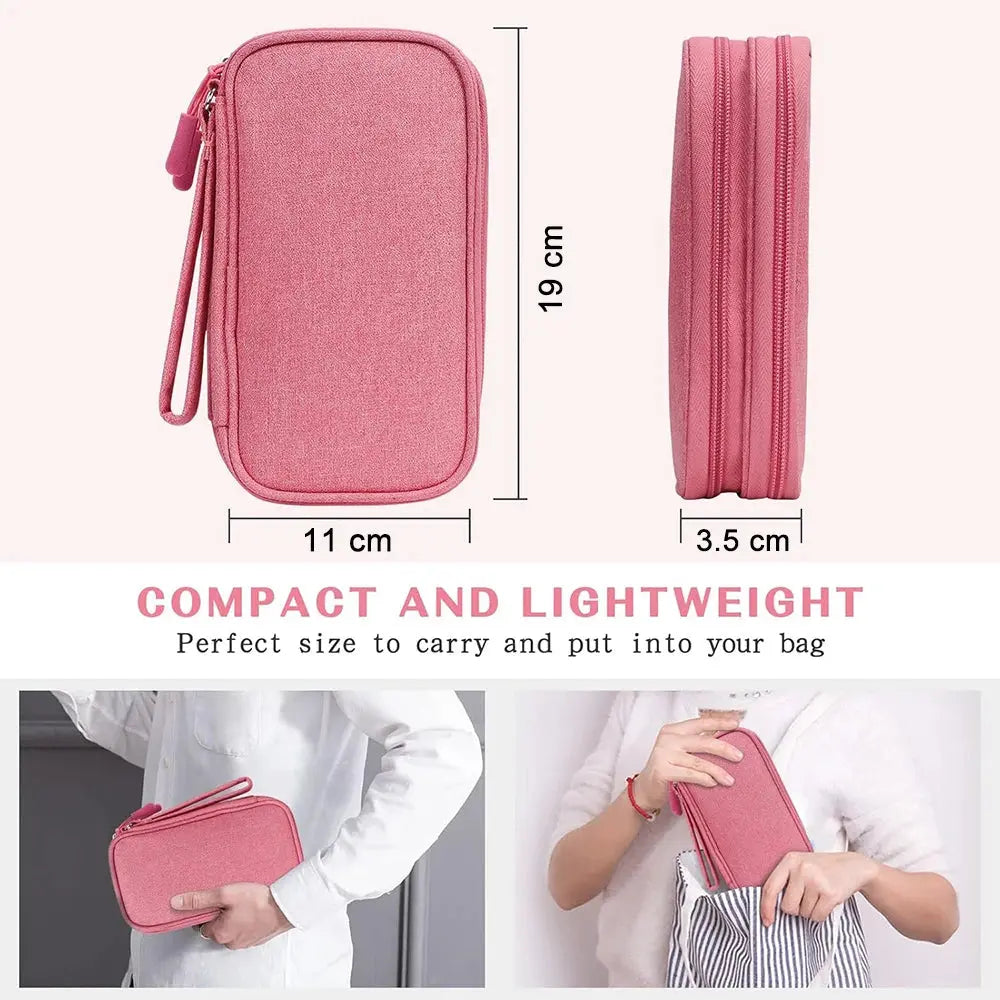 USB Cable Storage Bag Multifunctional Travel Portable Data Line Phone Charger Power Bank Electronic Accessories Organizer Cloud Core