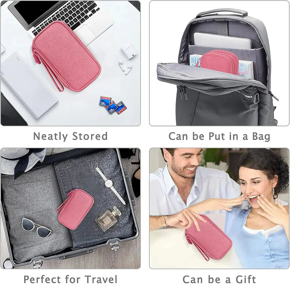 USB Cable Storage Bag Multifunctional Travel Portable Data Line Phone Charger Power Bank Electronic Accessories Organizer Cloud Core