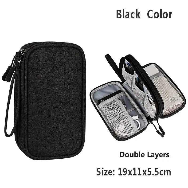 USB Cable Storage Bag Multifunctional Travel Portable Data Line Phone Charger Power Bank Electronic Accessories Organizer Cloud Core